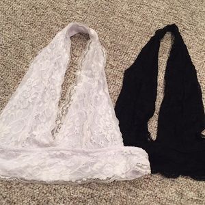 Black and white low cut braletts